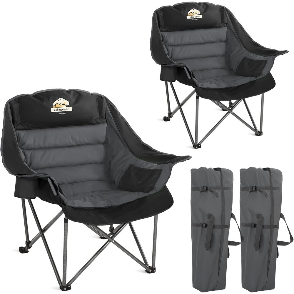 Outdoor Furniture Xl - Oversized campingstoelenset van 2, gevoerde campingstoelen,