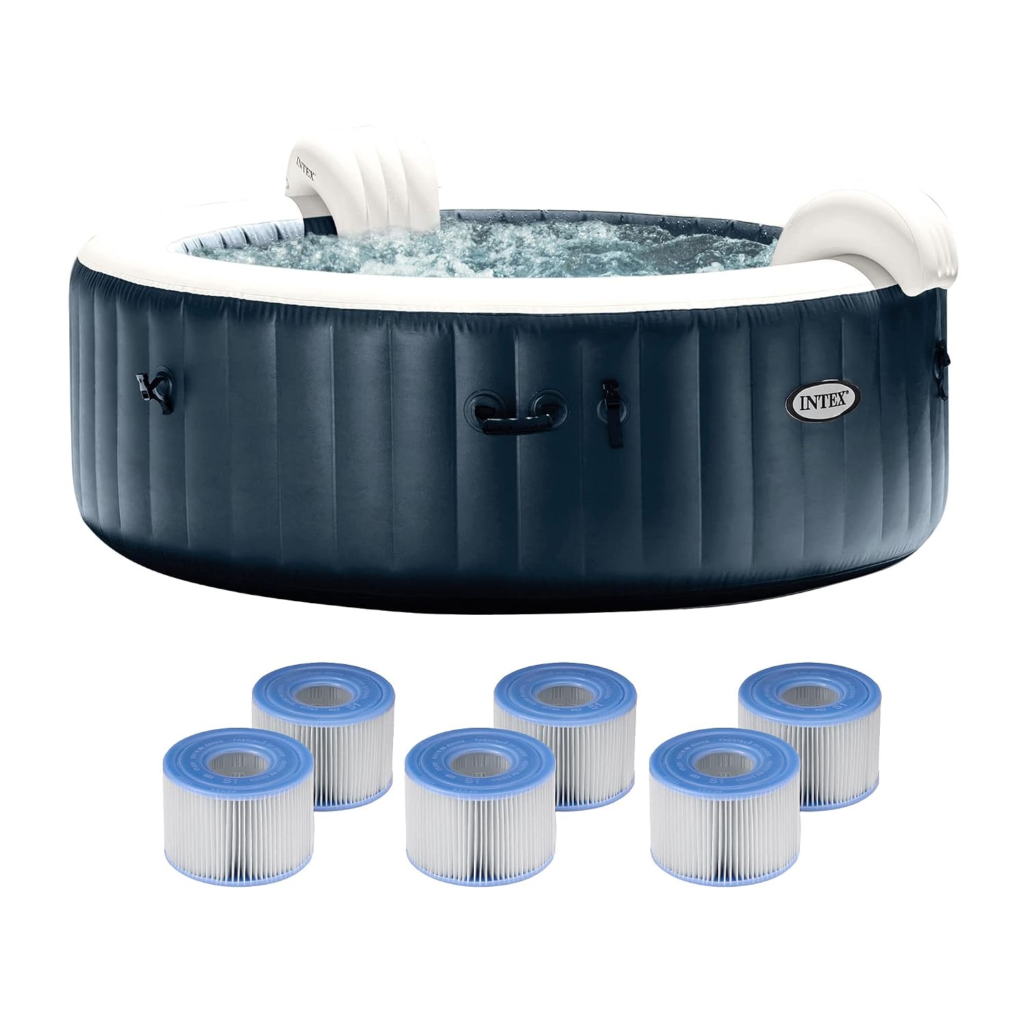 Inflatable Hot Tub - PureSpa Plus 6-persoons draagbaar opblaasbaar bubbelbad