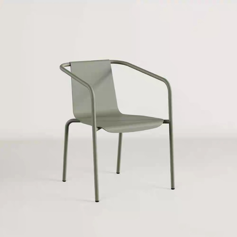 Outdoor Furniture Metal Chairs - Scandinavische patioset lange tafel met vierkante
