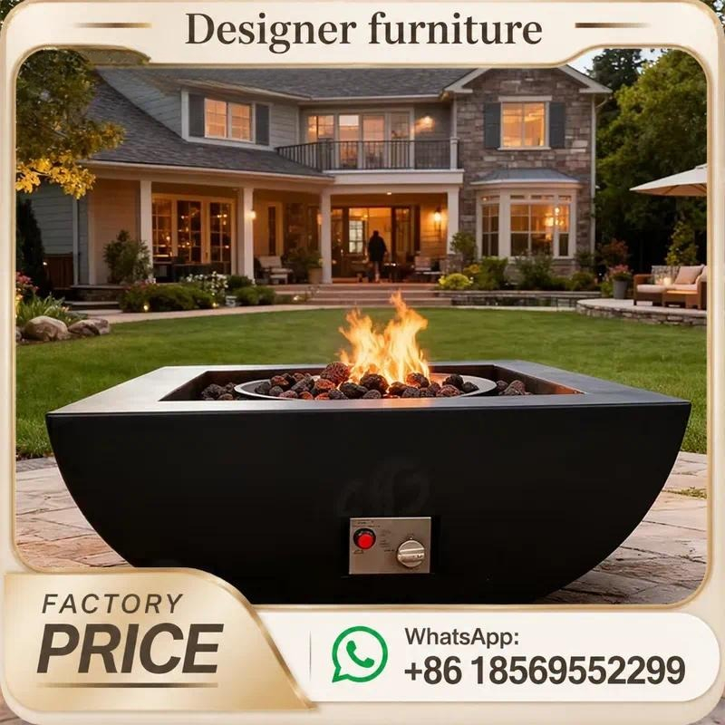 Outdoor Furniture And Fire Pit - Op maat gemaakte buiten gasvuurtafel van