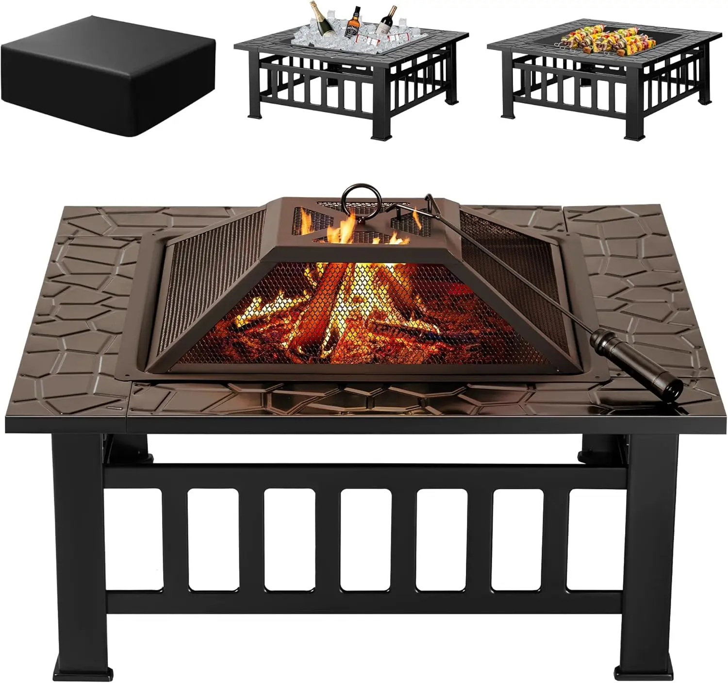 Outdoor Furniture Fire Table - Buitenhaard, 32 inch vuurtafel van metaal,