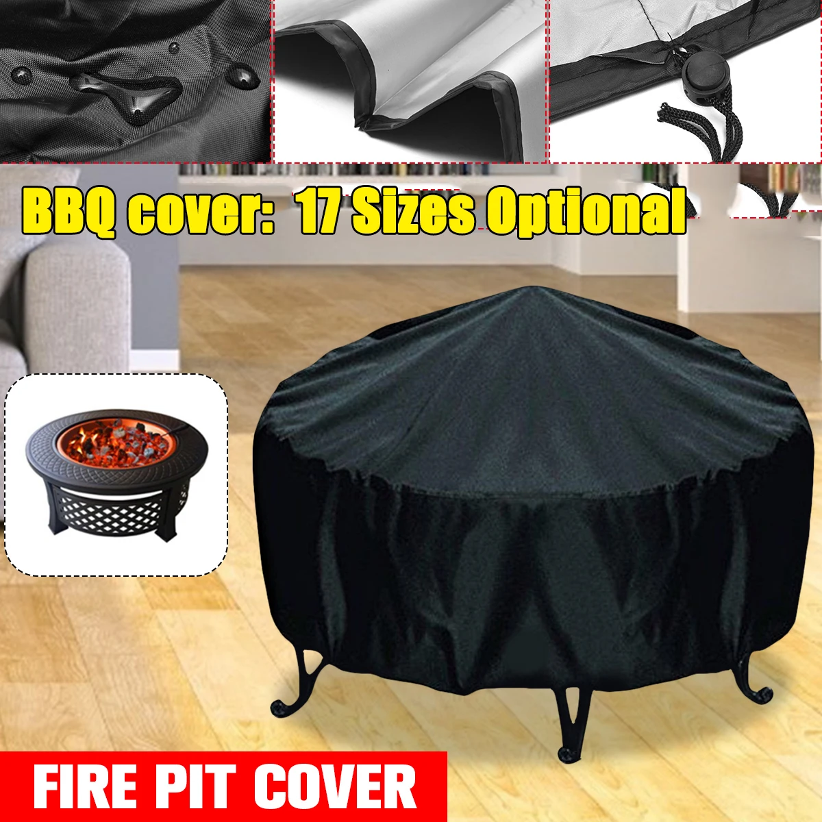 Outdoor Furniture And Fire Pit - Waterdichte Patio Vuurplaats Cover Zwart UV