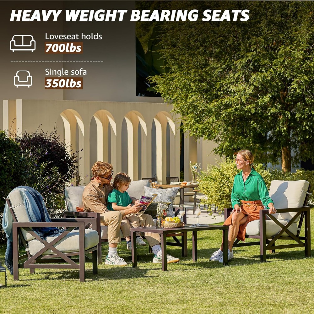 Vierdelige terrasset, metalen  - Outdoor Furniture One Piece recensie en prijs
