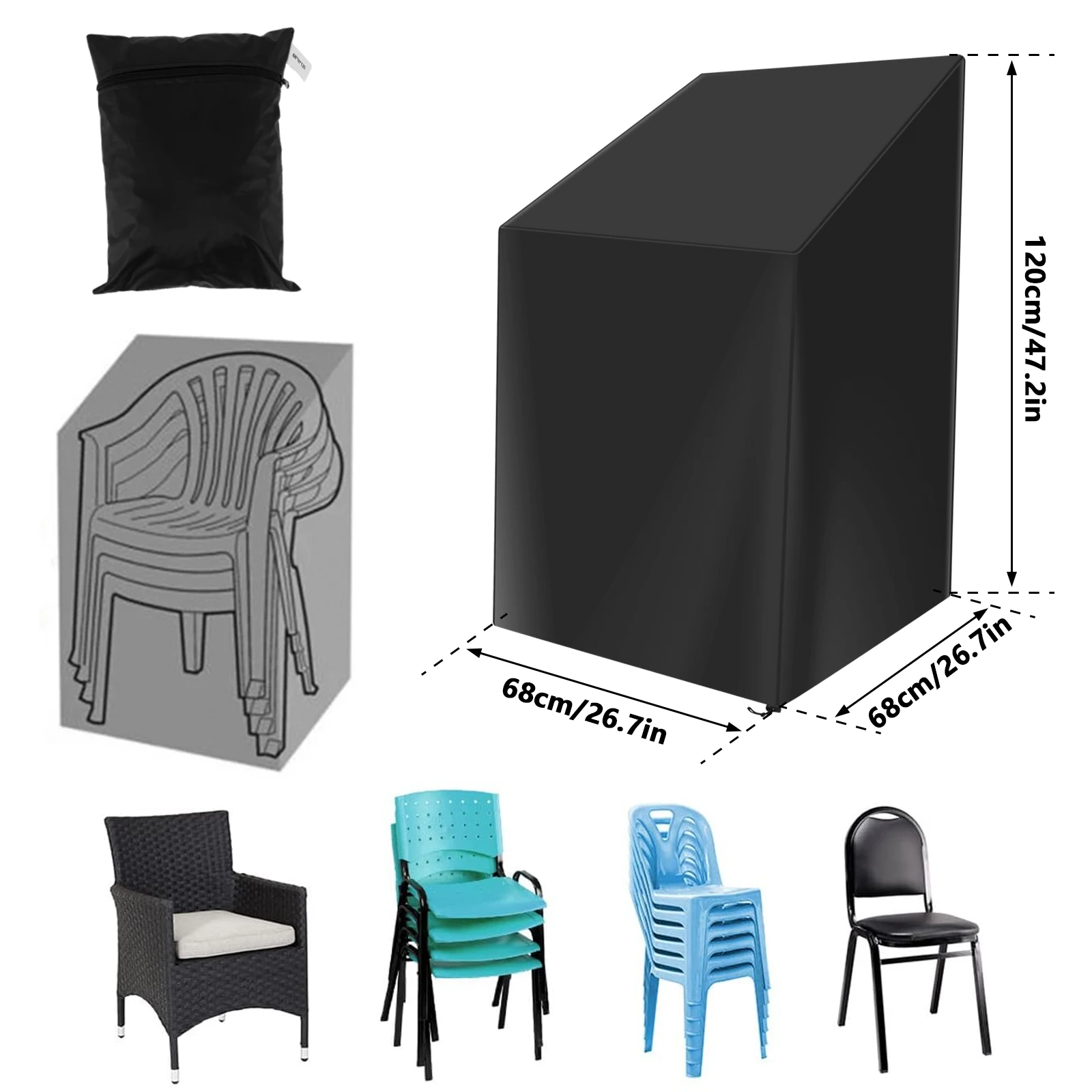 Gestapelde stoel stofkap met o - Outdoor Furniture Varnish recensie en prijs