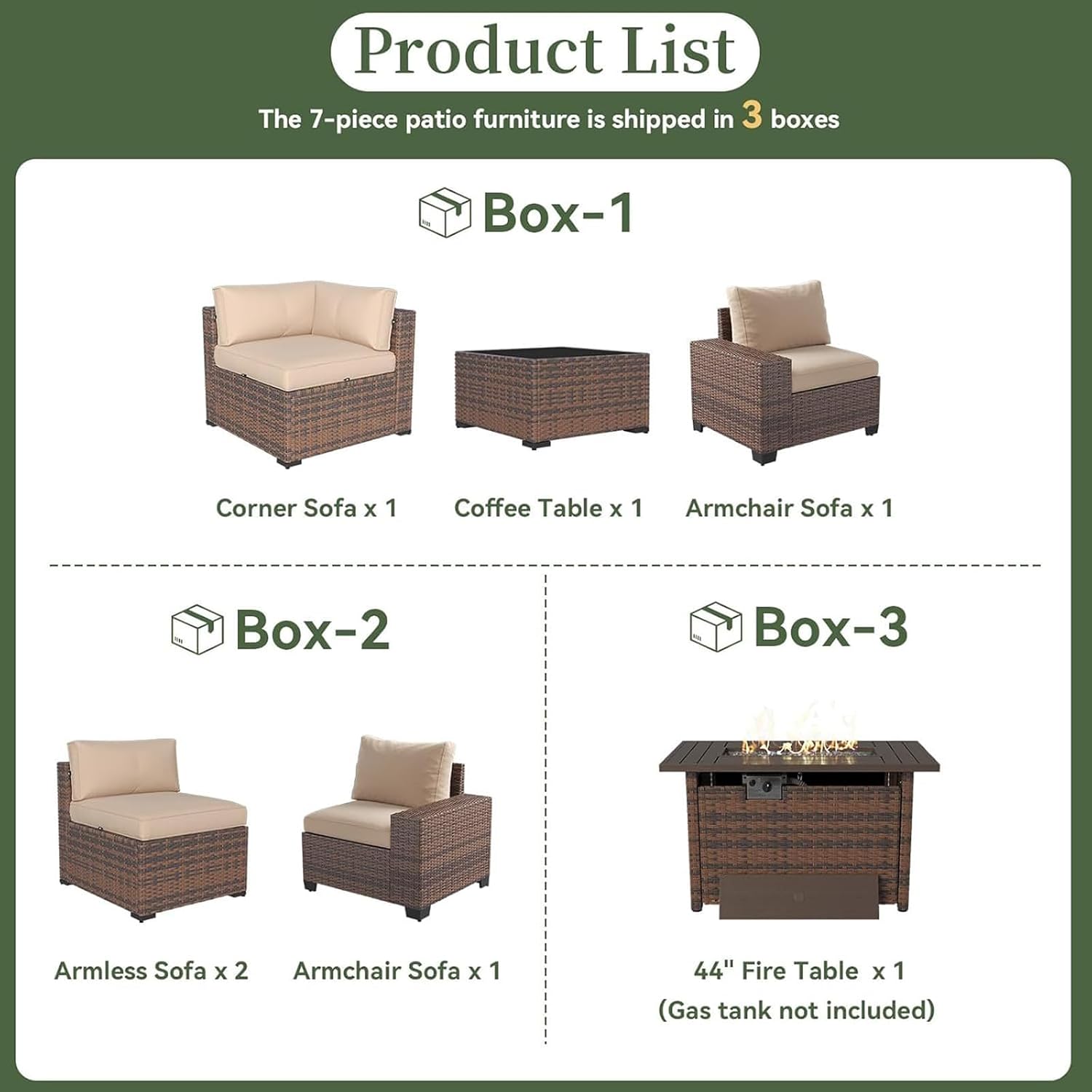 7-delige tuinmeubelset met bre - Outdoor Furniture And Fire Pit recensie en prijs