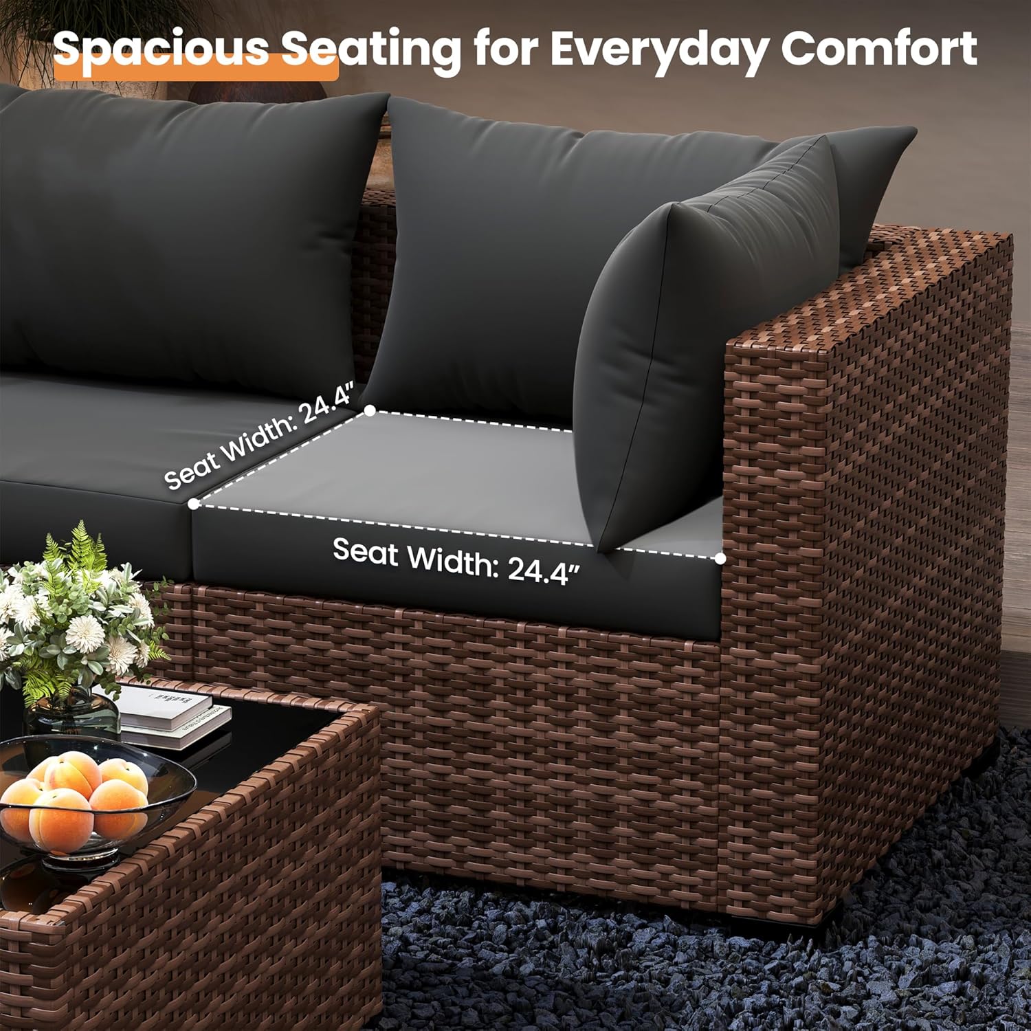 5-delige sectionele loungeset  - Outdoor Furniture And Fire Pit recensie en prijs
