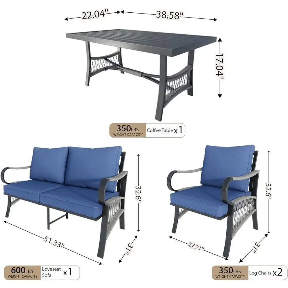 4-delige metalen tuinmeubelset - Outdoor Furniture Metal Chairs recensie en prijs