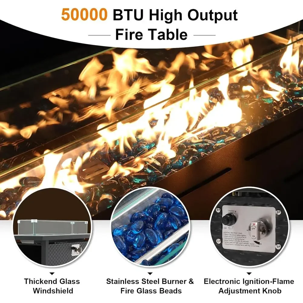 8-delige tuinmeubelenset met 4 - Outdoor Furniture Fire Table recensie en prijs