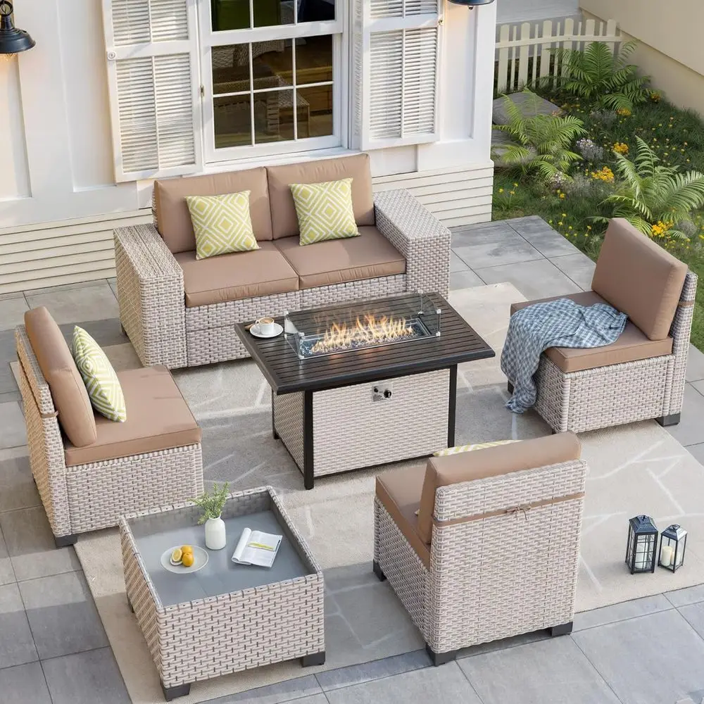 7-delige tuinmeubelset met vuu - Outdoor Furniture And Fire Pit recensie en prijs