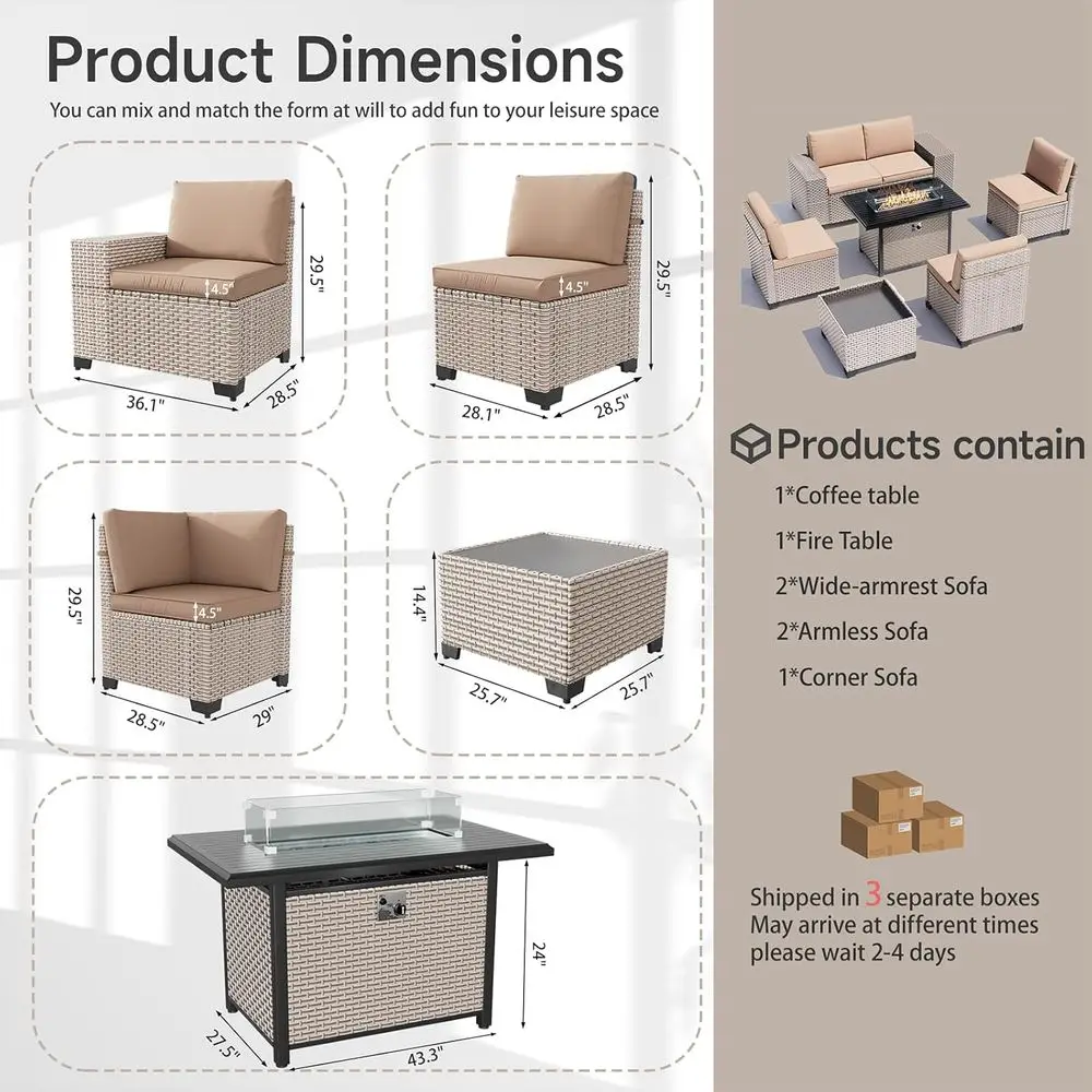 7-delige tuinmeubelset met vuu - Outdoor Furniture And Fire Pit recensie en prijs