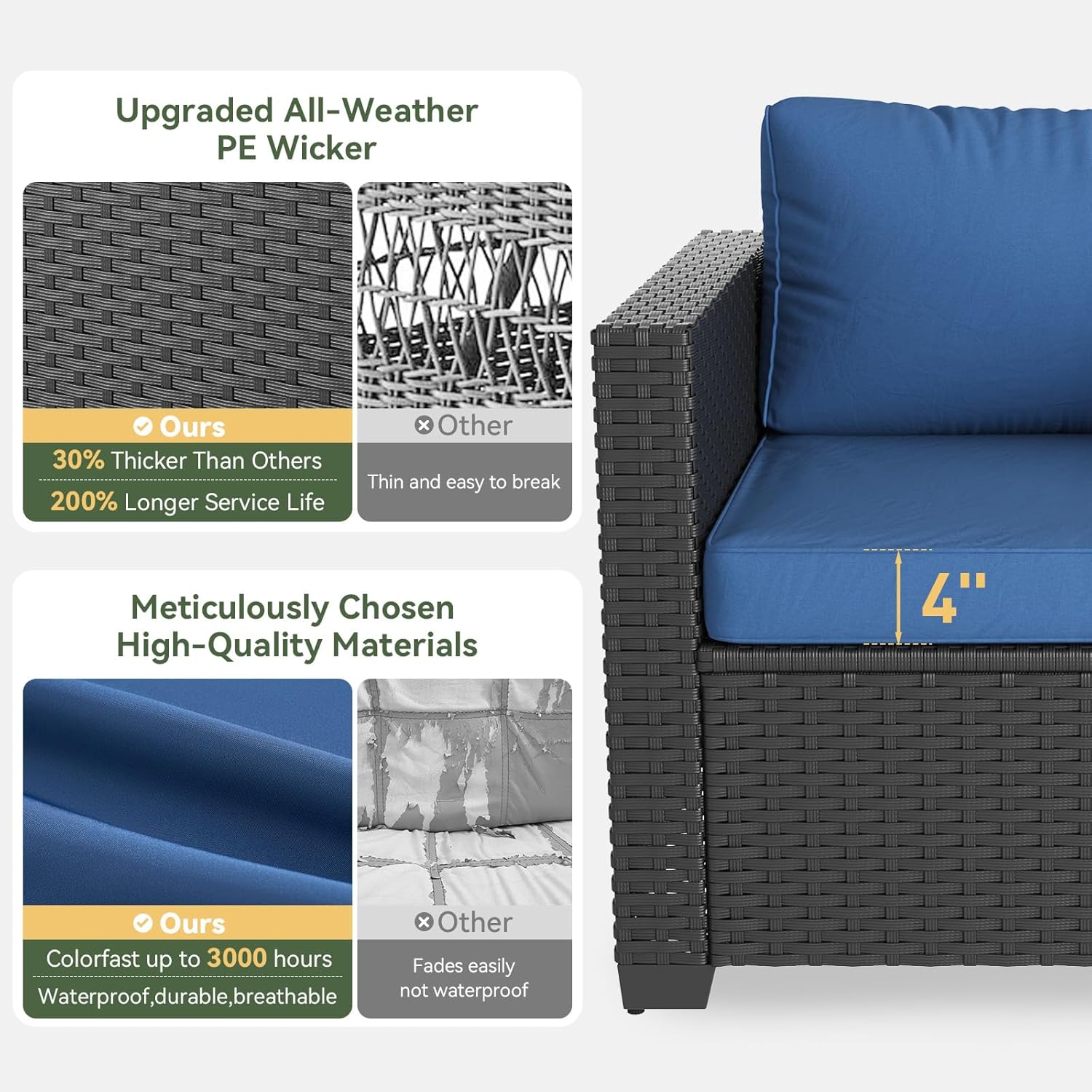 Navyblauwe buitenbank met vuur - Outdoor Furniture And Fire Pit recensie en prijs