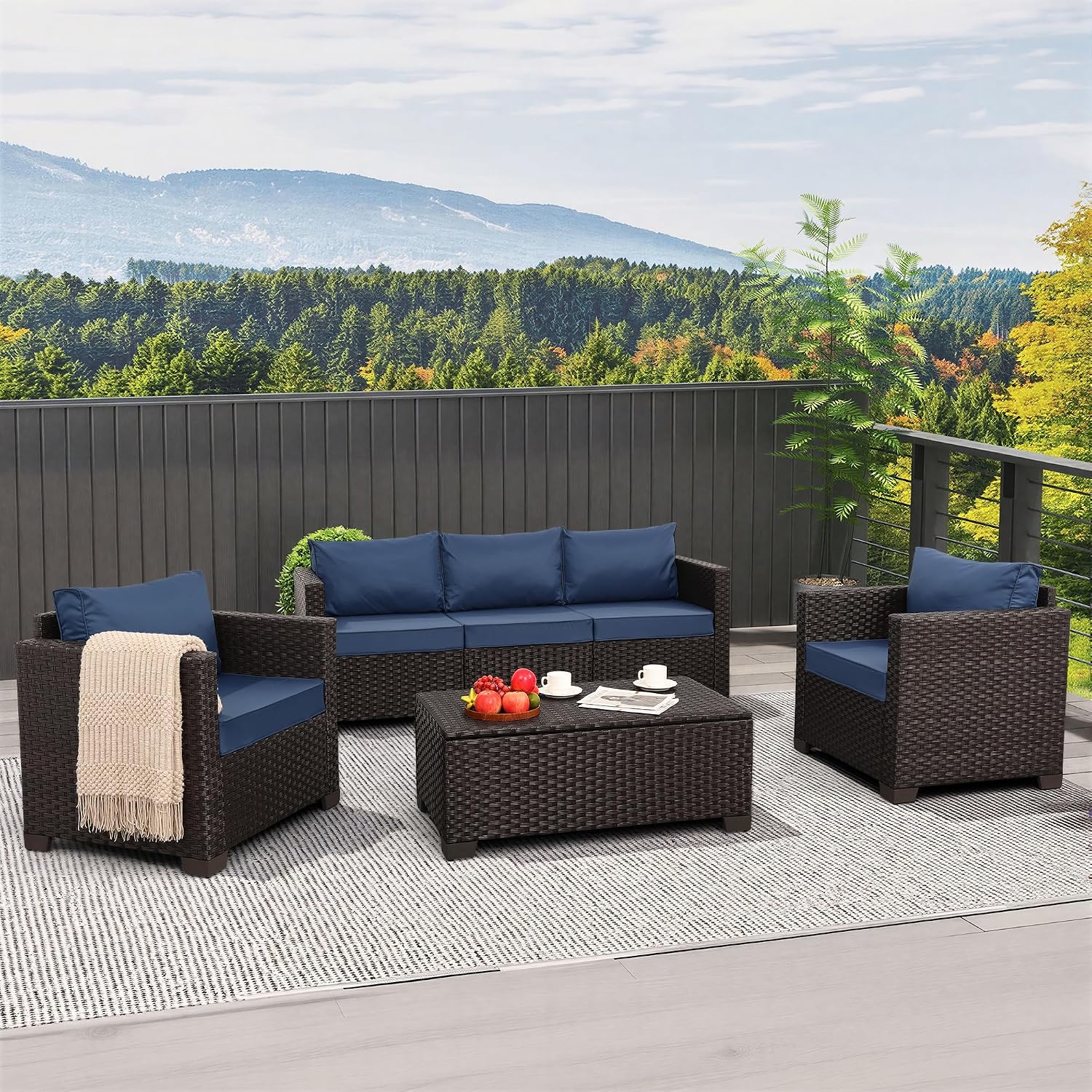 4-delige tuinmeubelset, 45 inc - Outdoor Furniture Fire Table recensie en prijs