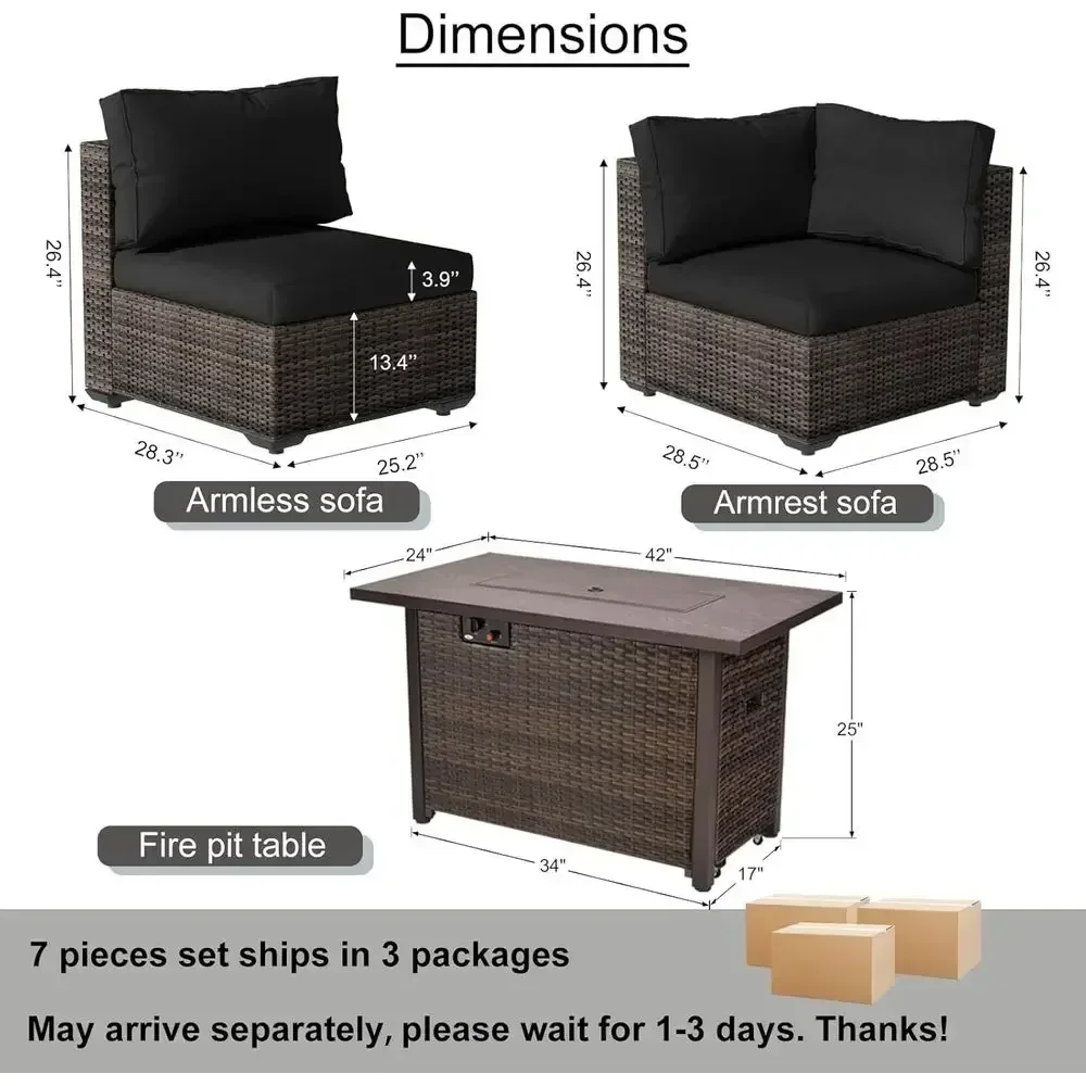 7-delige tuinmeubelset met 42  - Outdoor Furniture And Fire Pit recensie en prijs